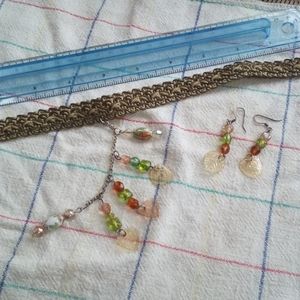 Choker with Earrings - 💚 Green